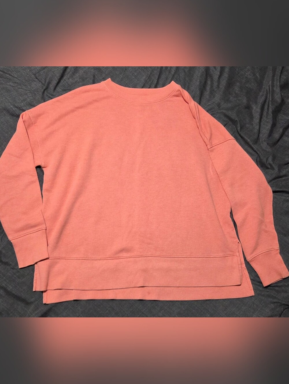 Crewneck Sweatshirt High Low Split Hem Pullover